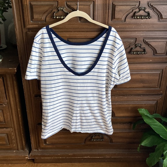 Levi’s Stripped Top with Deep U Back L - Picture 4 of 7